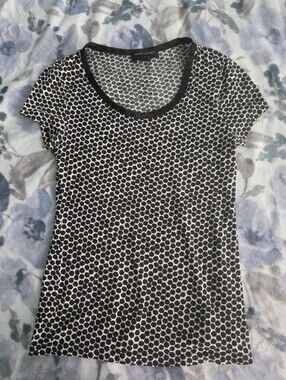 Banana Republic Black & White Scoop Neck Women's Top